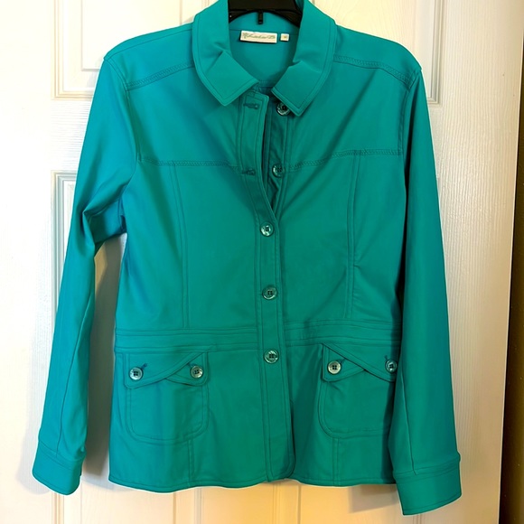 Lulu-B teal button front jacket - Picture 1 of 4